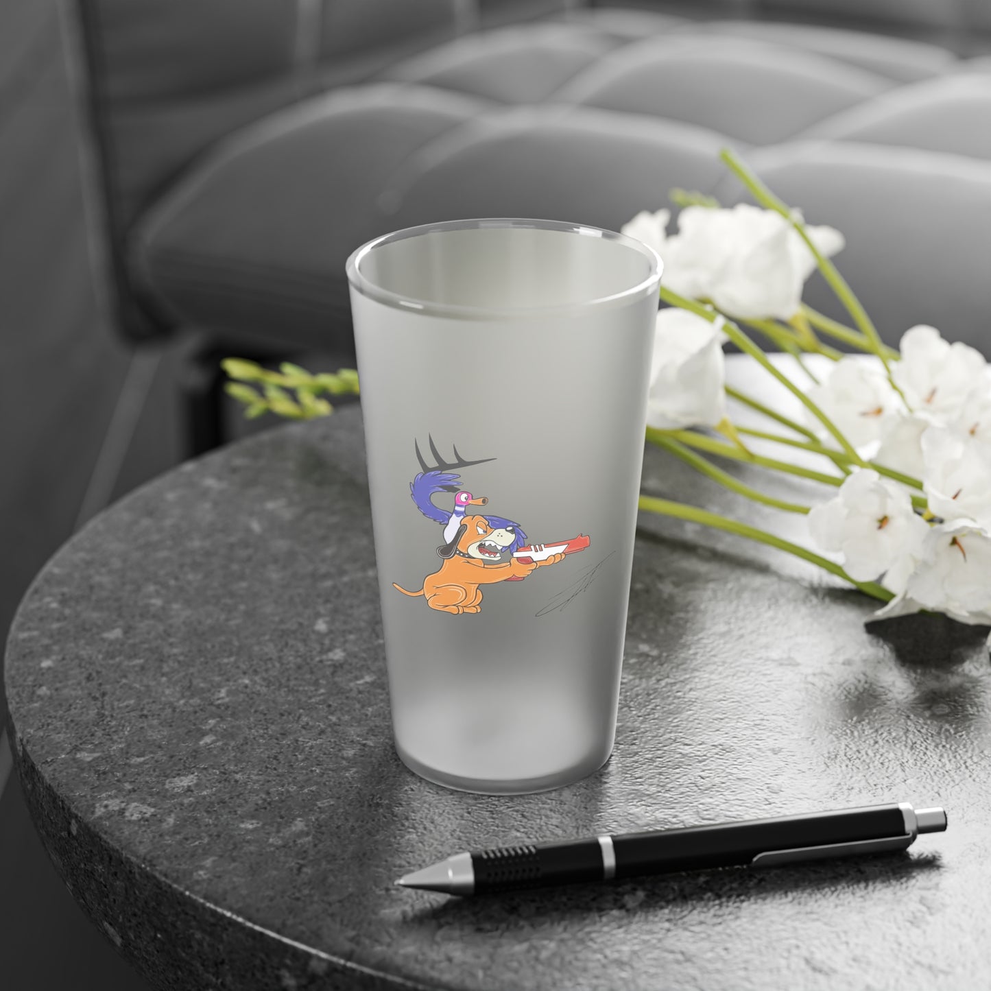 Retro Vision Frosted Pint Glass, 16oz