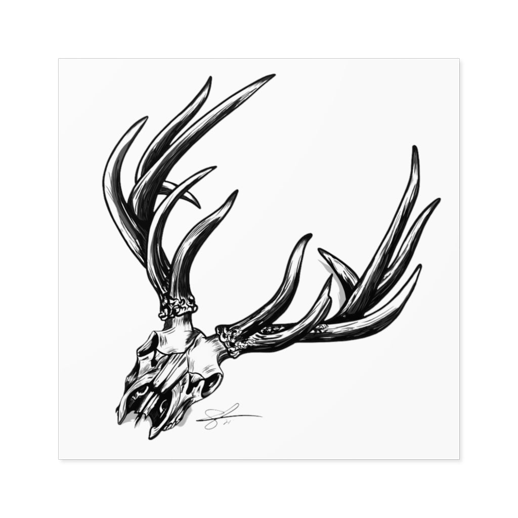 Bone Head Laminate Stickers, Square