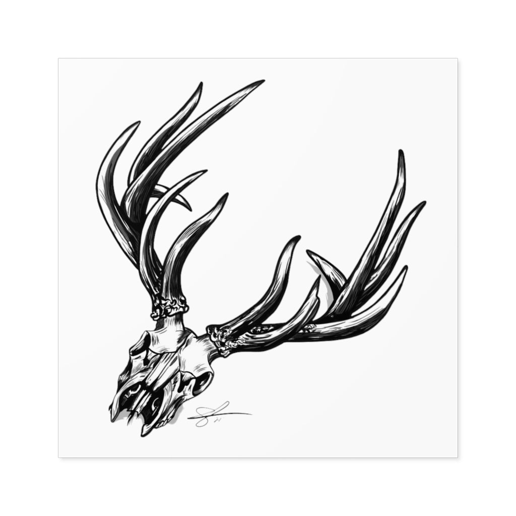 Bone Head Laminate Stickers, Square