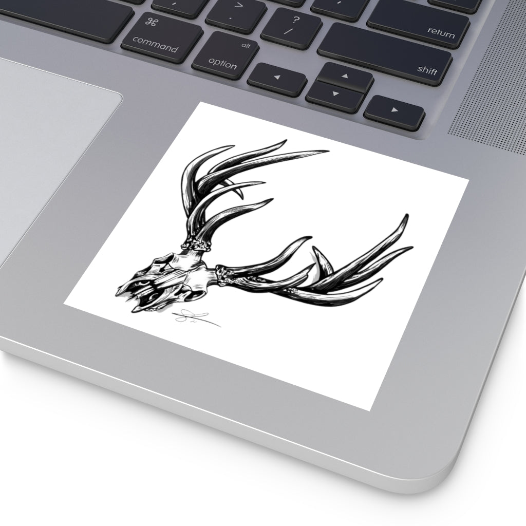 Bone Head Laminate Stickers, Square