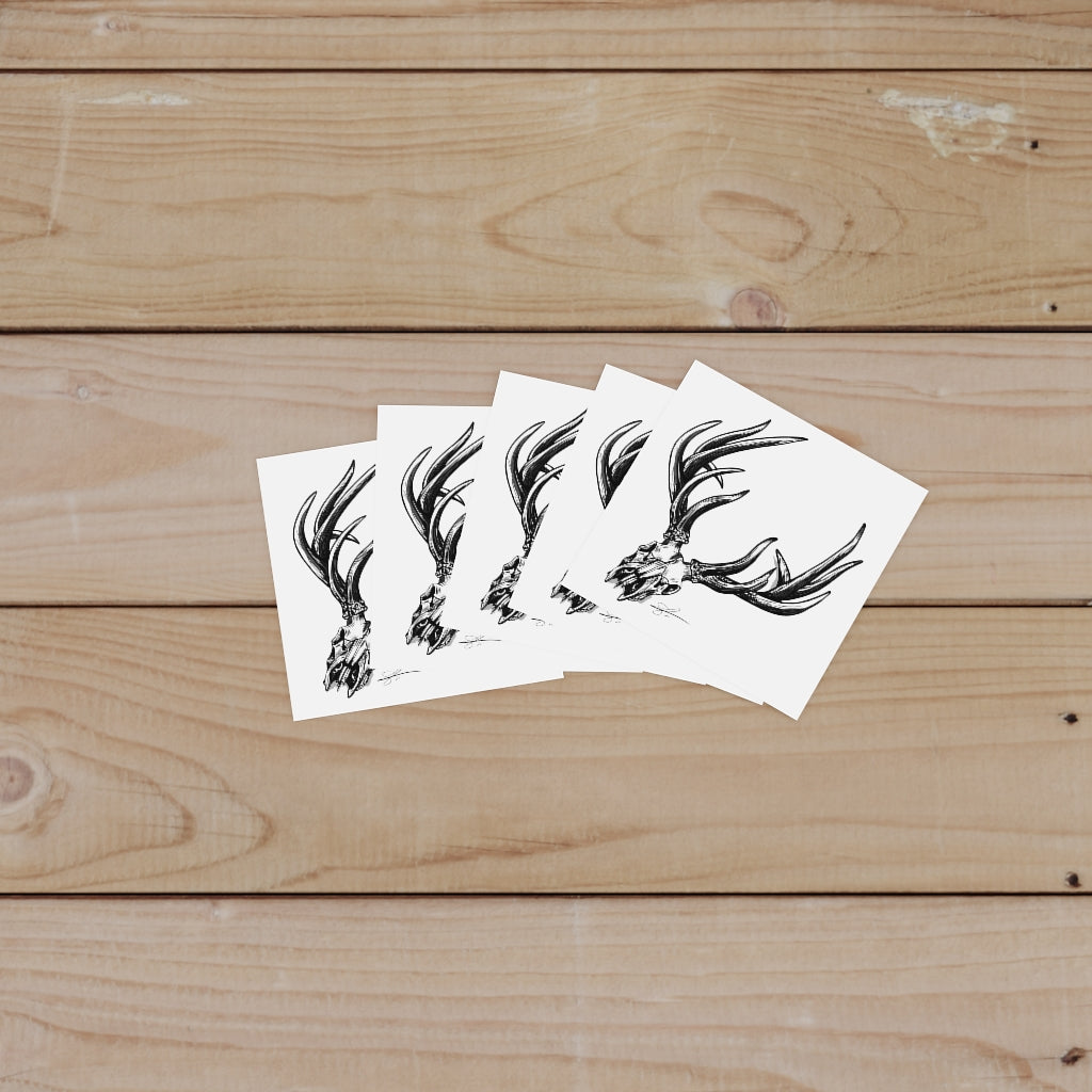 Bone Head Laminate Stickers, Square