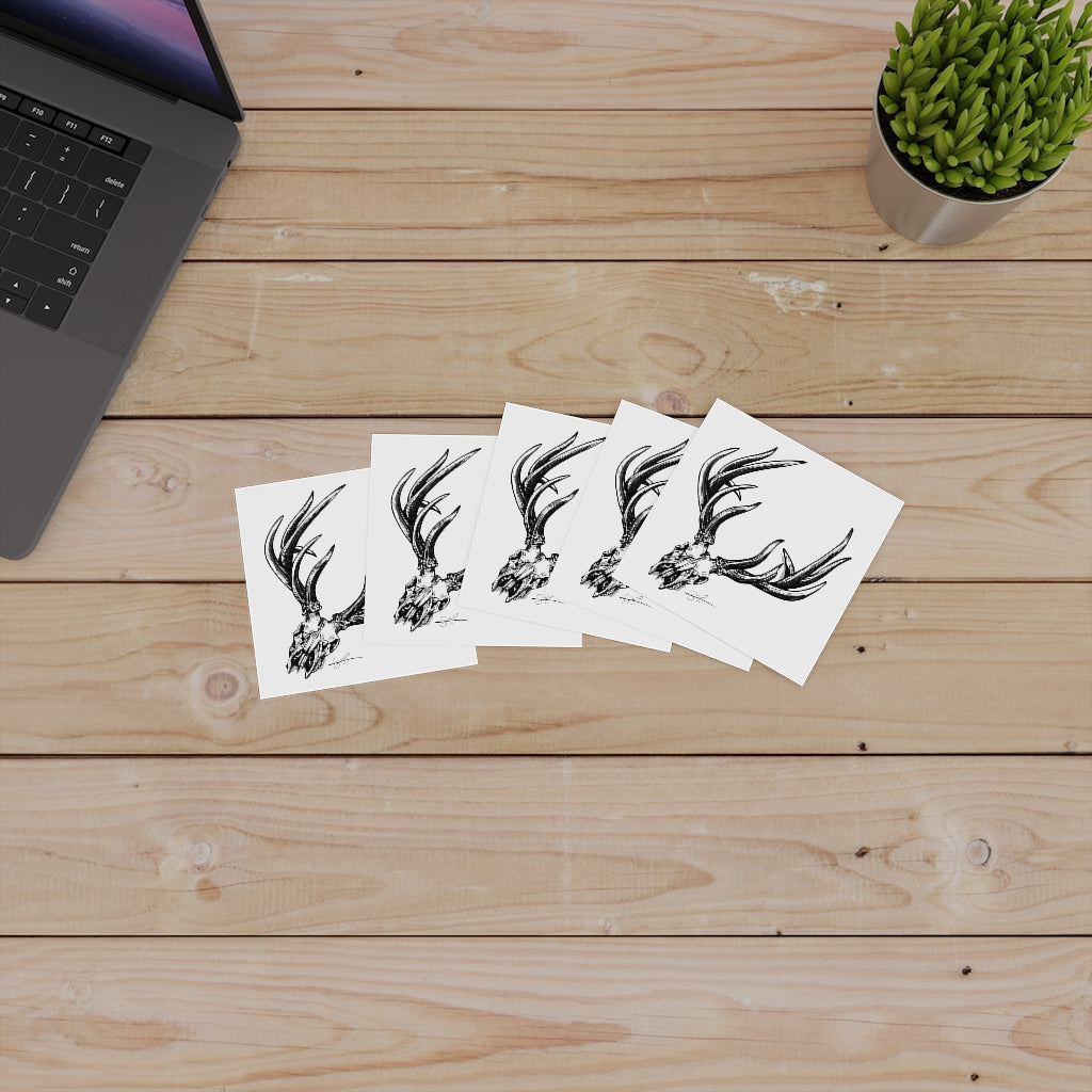 Bone Head Laminate Stickers, Square