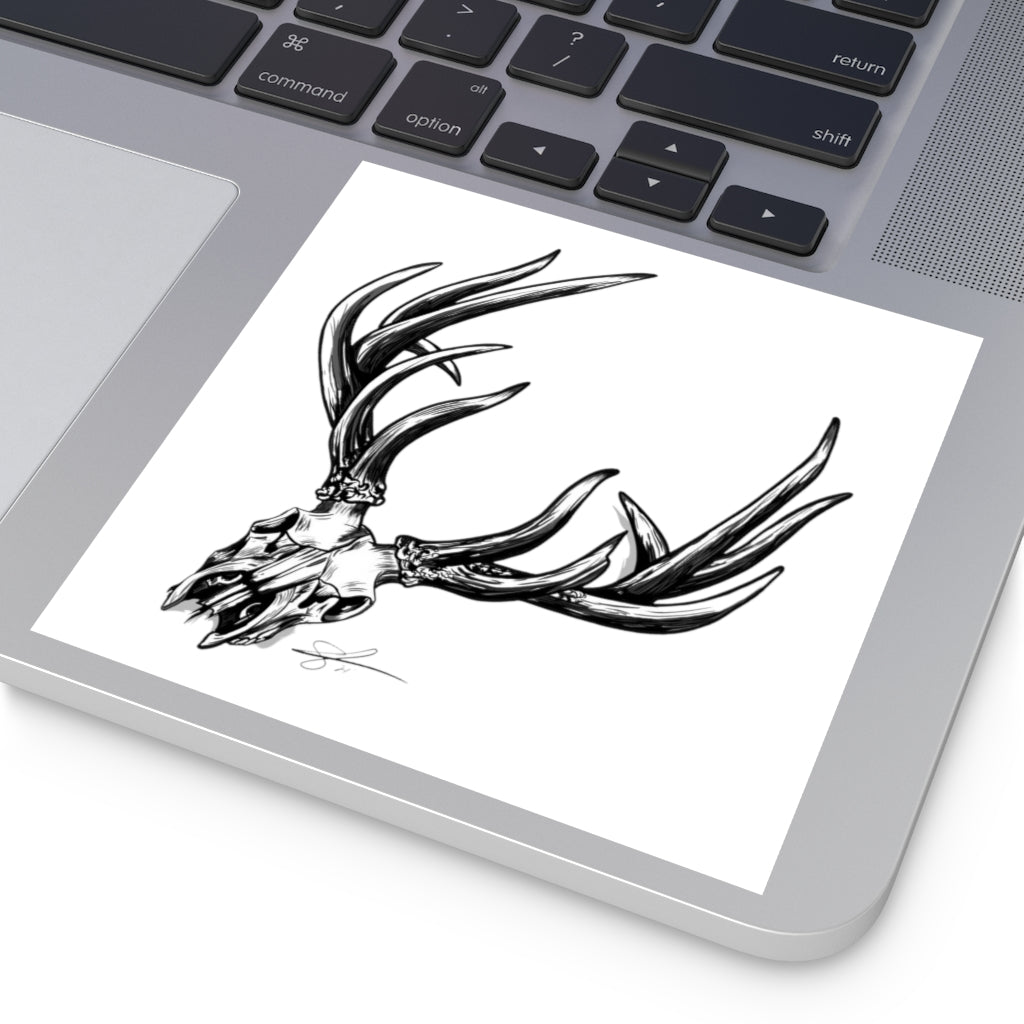 Bone Head Laminate Stickers, Square