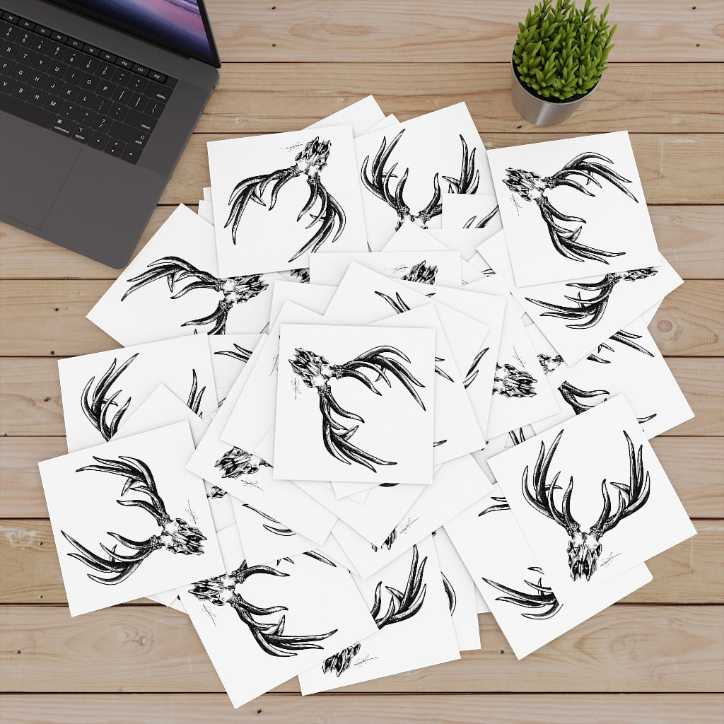 Bone Head Laminate Stickers, Square