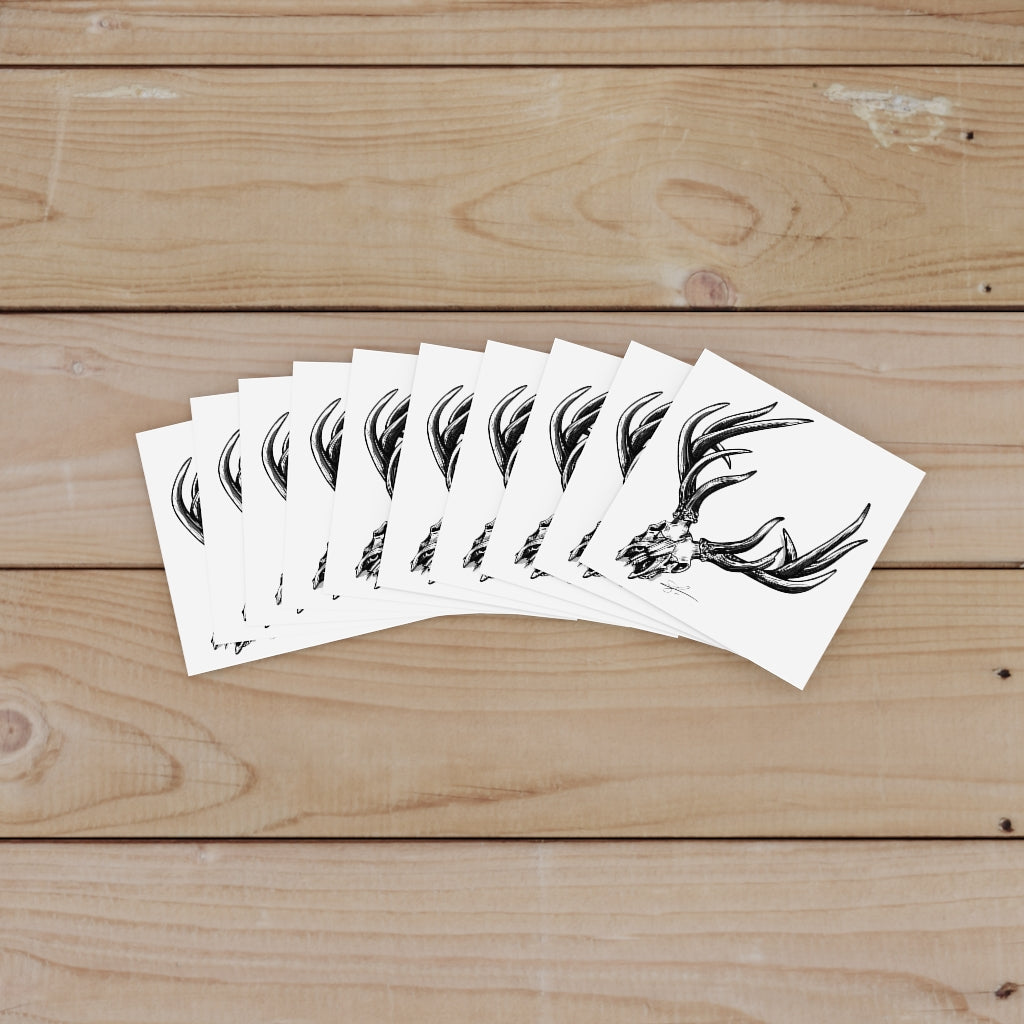 Bone Head Laminate Stickers, Square