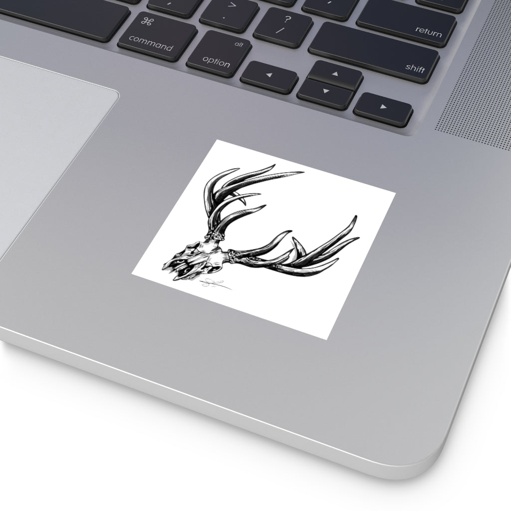 Bone Head Laminate Stickers, Square