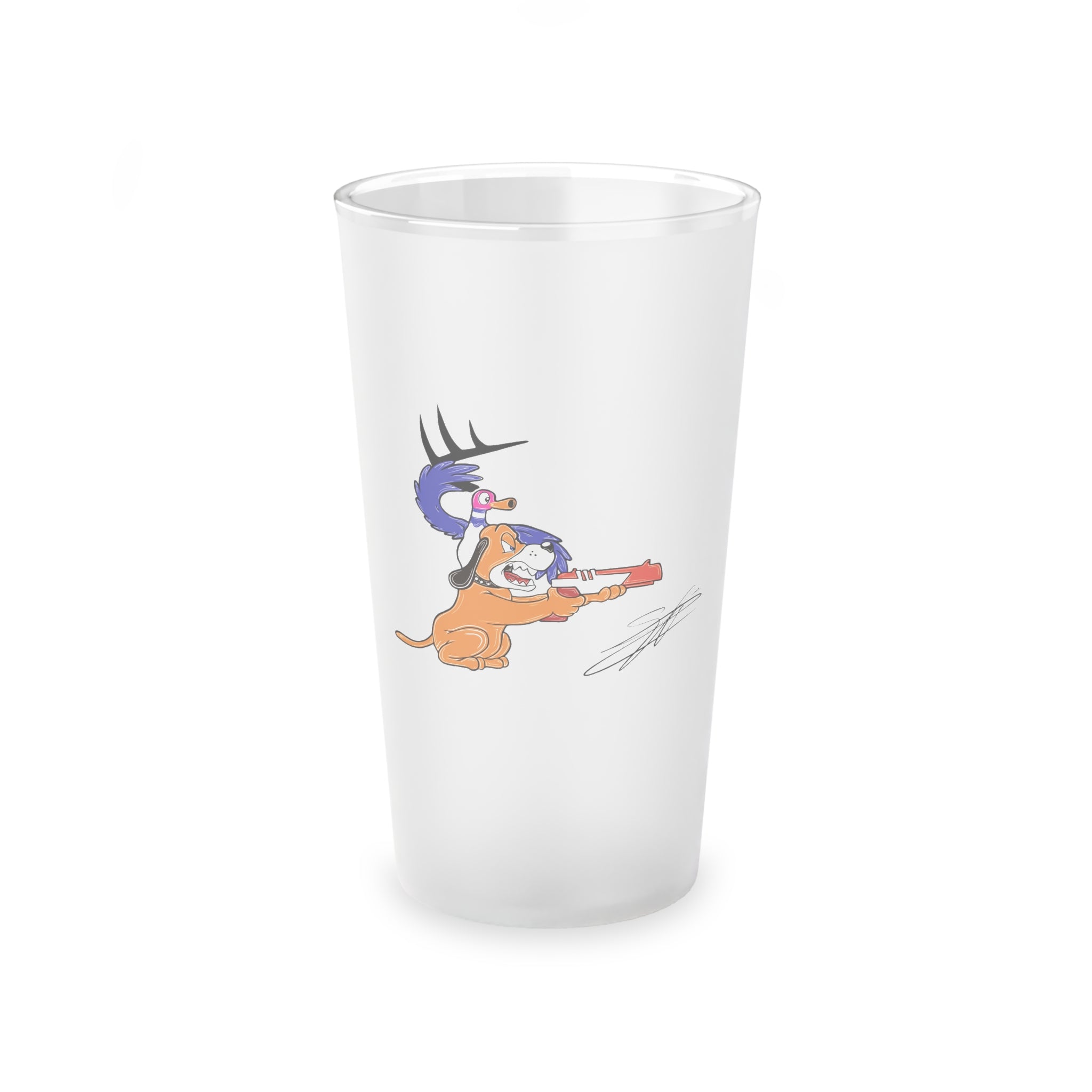 Retro Vision Frosted Pint Glass, 16oz