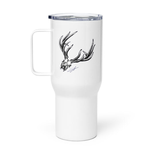 Bone Head Travel mug with a handle