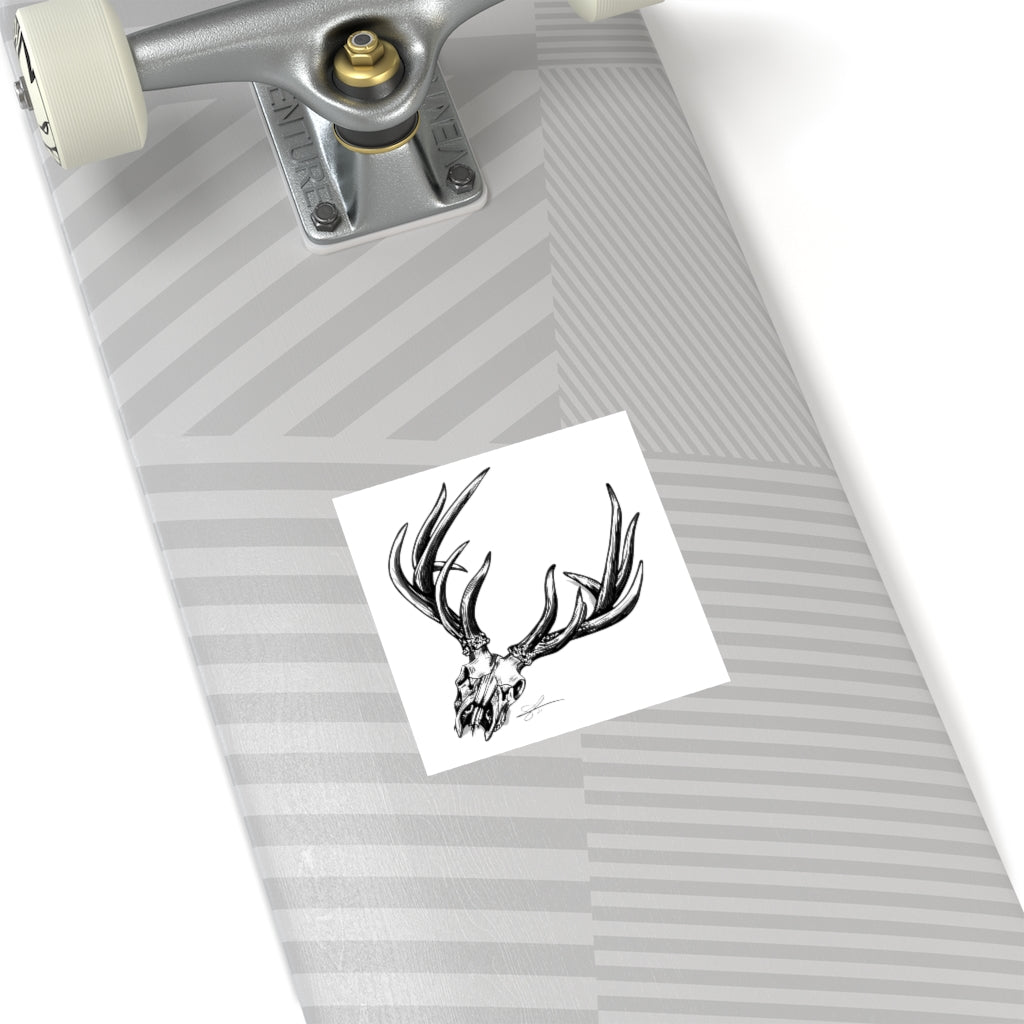 Bone Head Laminate Stickers, Square