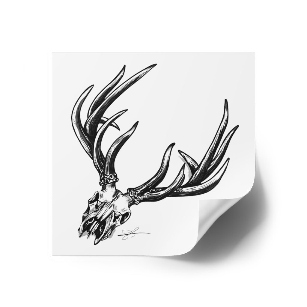 Bone Head Laminate Stickers, Square