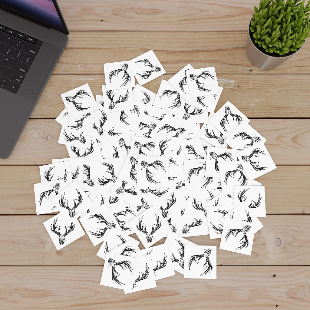 Bone Head Laminate Stickers, Square