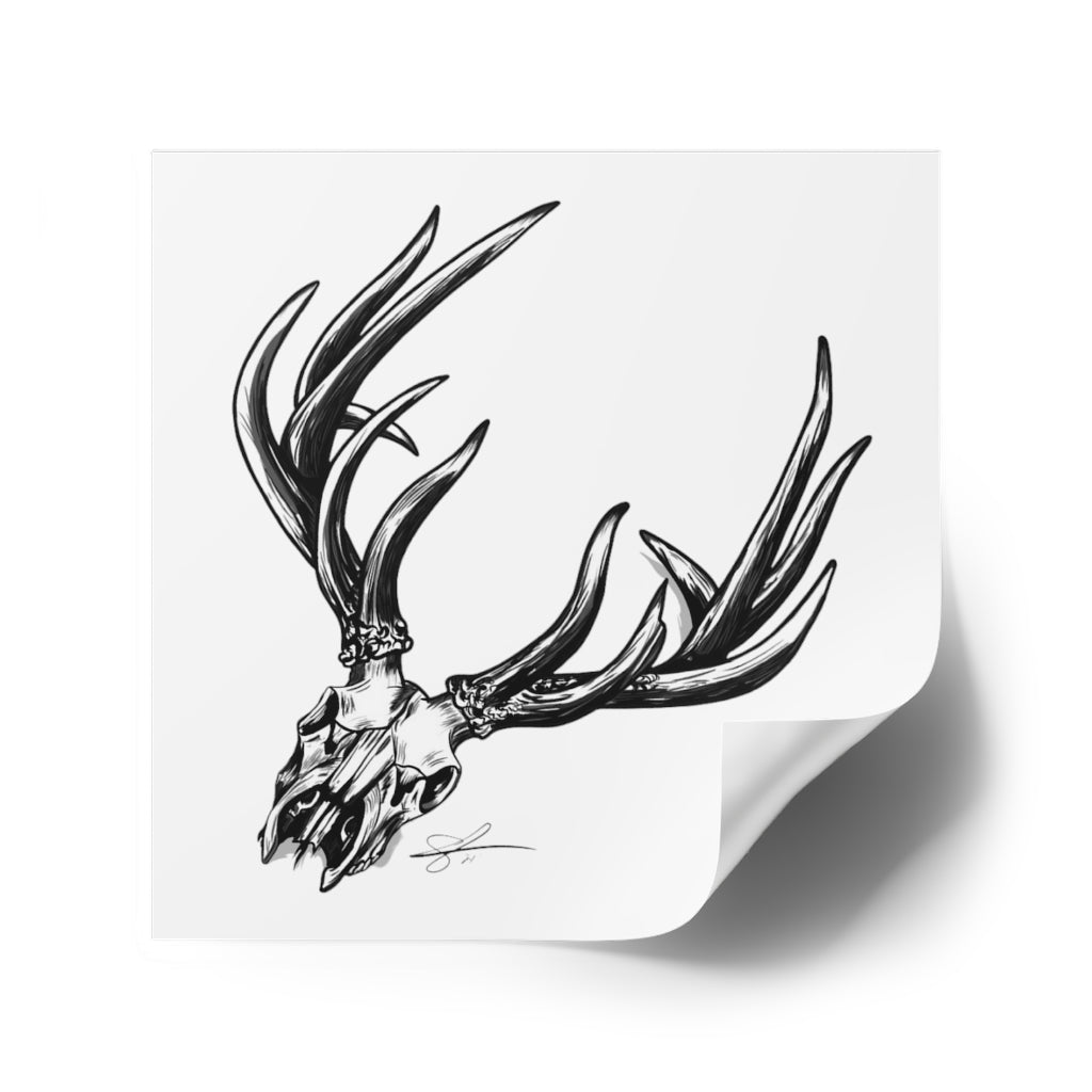 Bone Head Laminate Stickers, Square