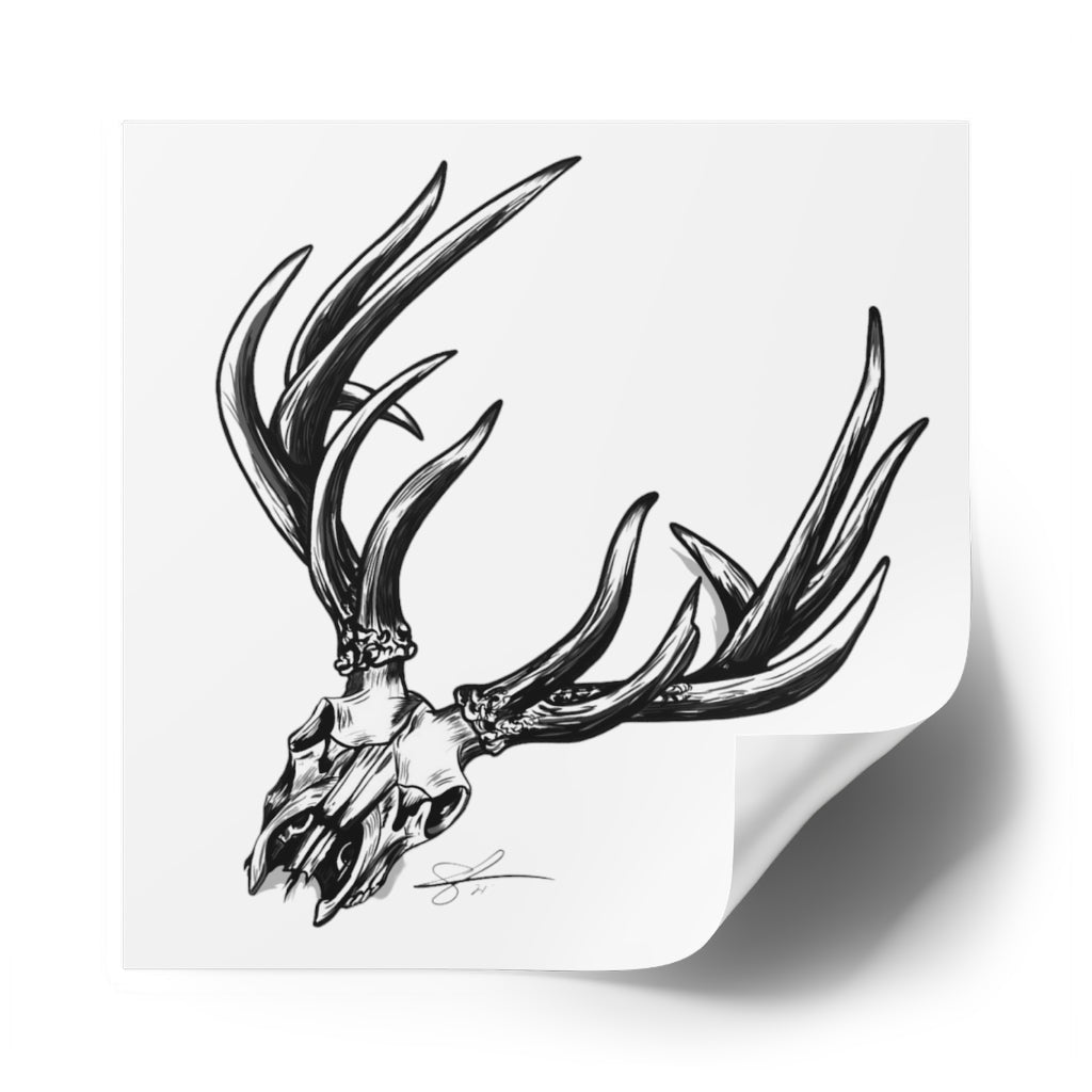 Bone Head Laminate Stickers, Square