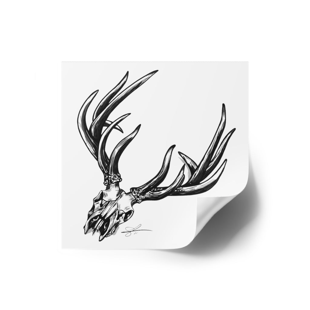 Bone Head Laminate Stickers, Square